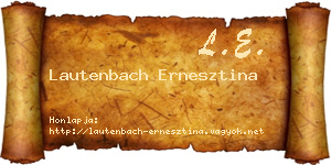 Lautenbach Ernesztina névjegykártya